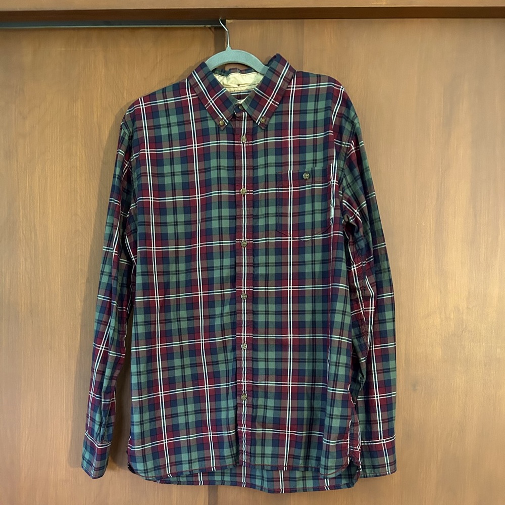Burton plaid button down shirt